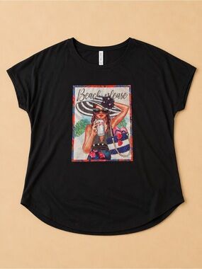 Black Graphic Short Sleeve Tee NWOT